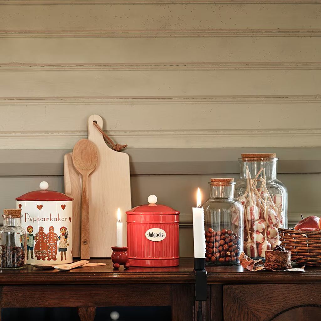 Plåtburk Hugo Julgodis Röd