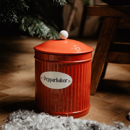 Plåtburk Hugo Pepparkakor Röd