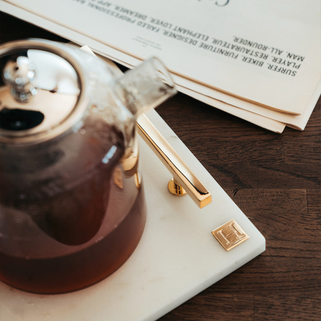 Marmorbricka - Mässing