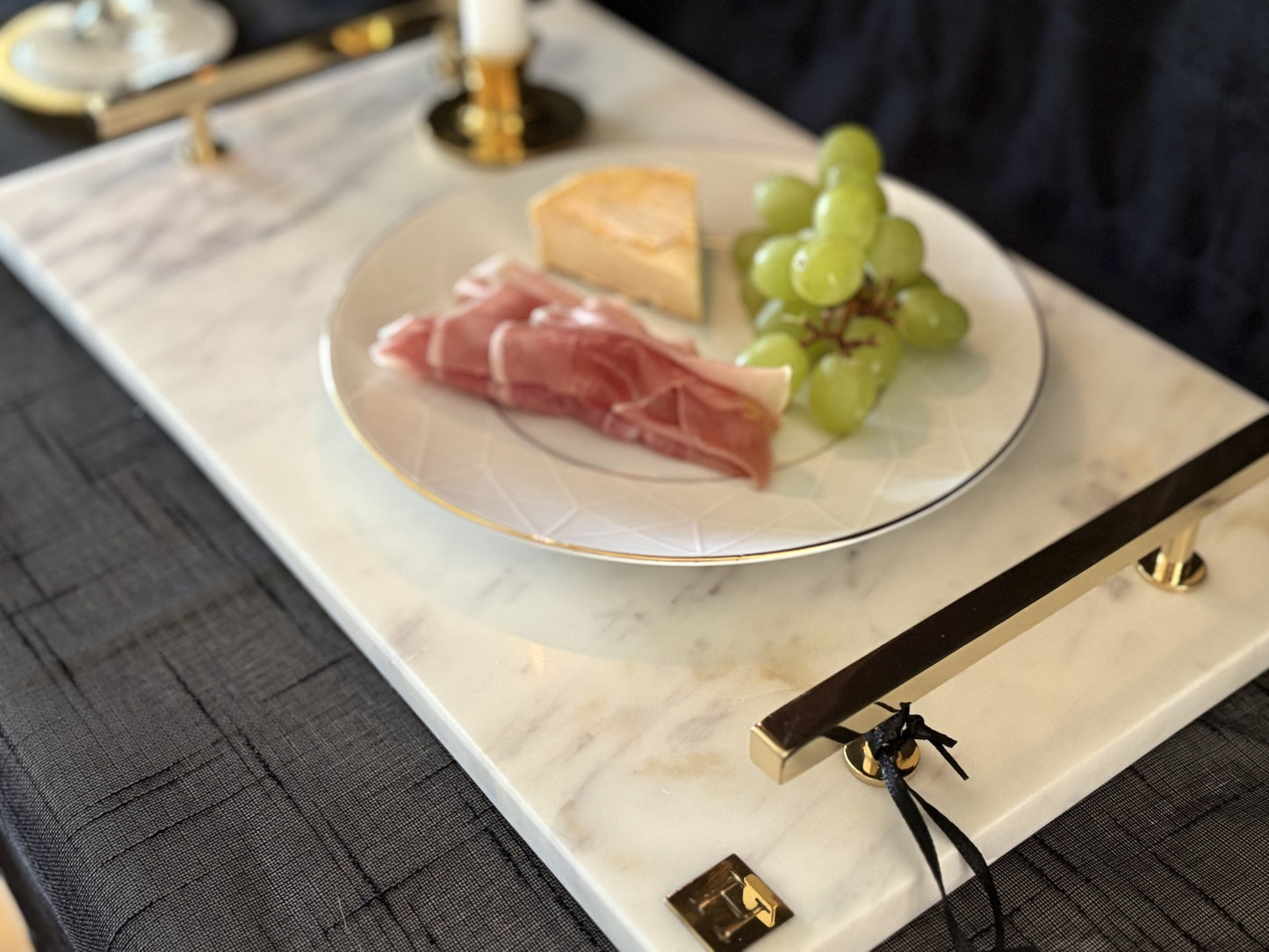 Marmorbricka - Mässing